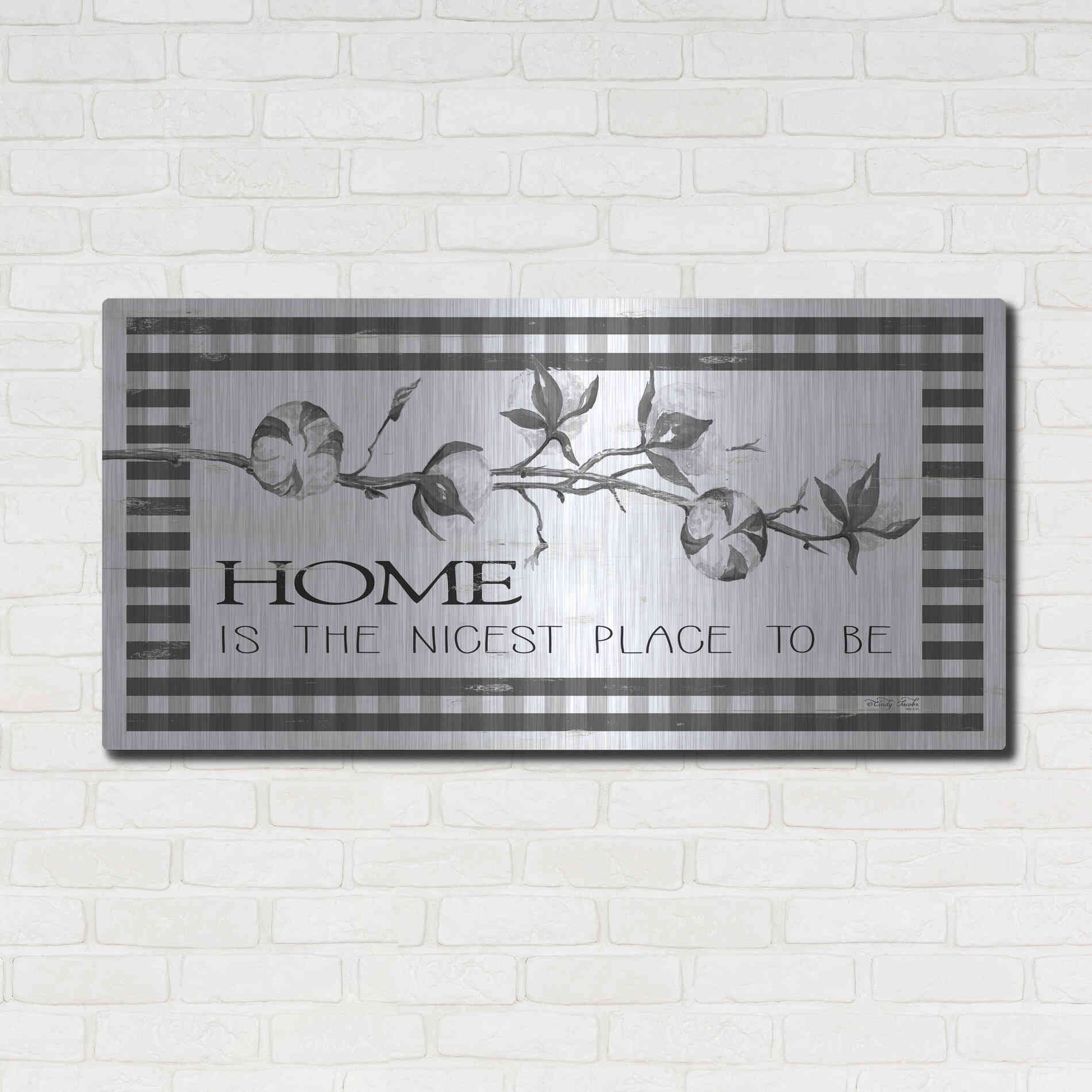 Luxe Metal Art 'Home Plaid' by Cindy Jacobs, Metal Wall Art,48x24