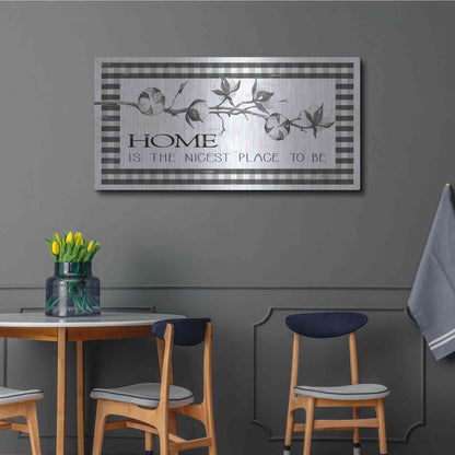 Luxe Metal Art 'Home Plaid' by Cindy Jacobs, Metal Wall Art,48x24