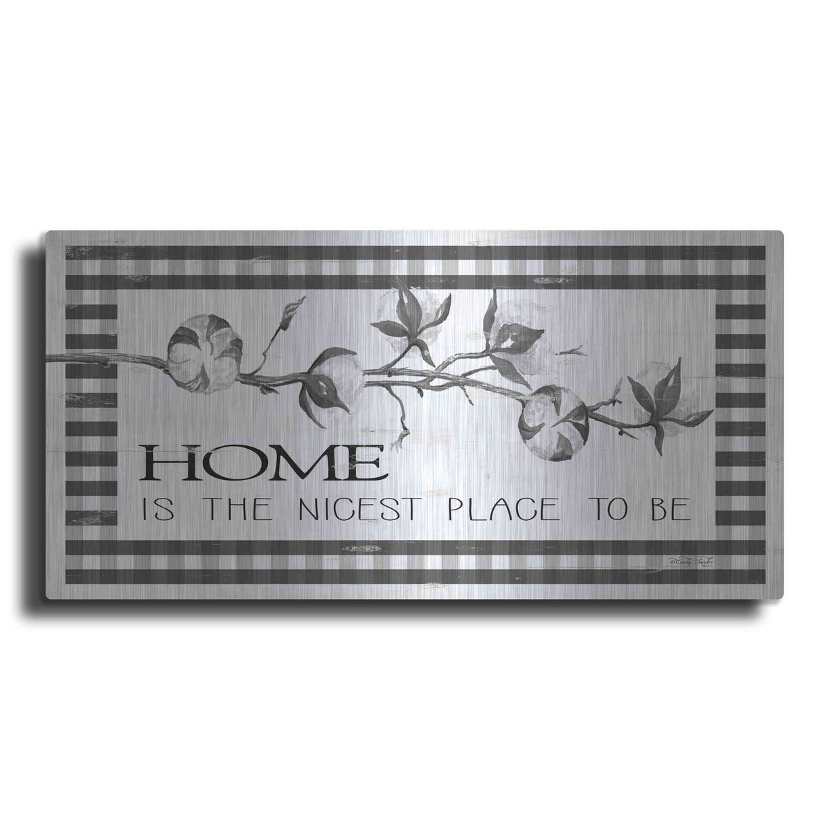 Luxe Metal Art 'Home Plaid' by Cindy Jacobs, Metal Wall Art