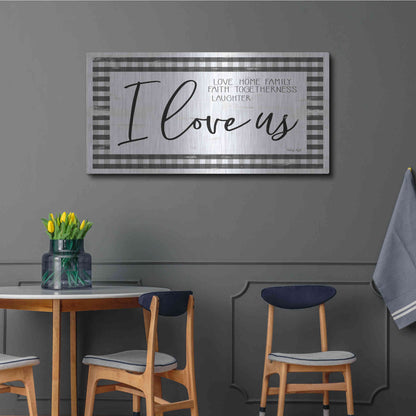Luxe Metal Art 'I Love Us' by Cindy Jacobs, Metal Wall Art,48x24