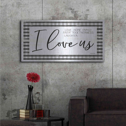 Luxe Metal Art 'I Love Us' by Cindy Jacobs, Metal Wall Art,48x24