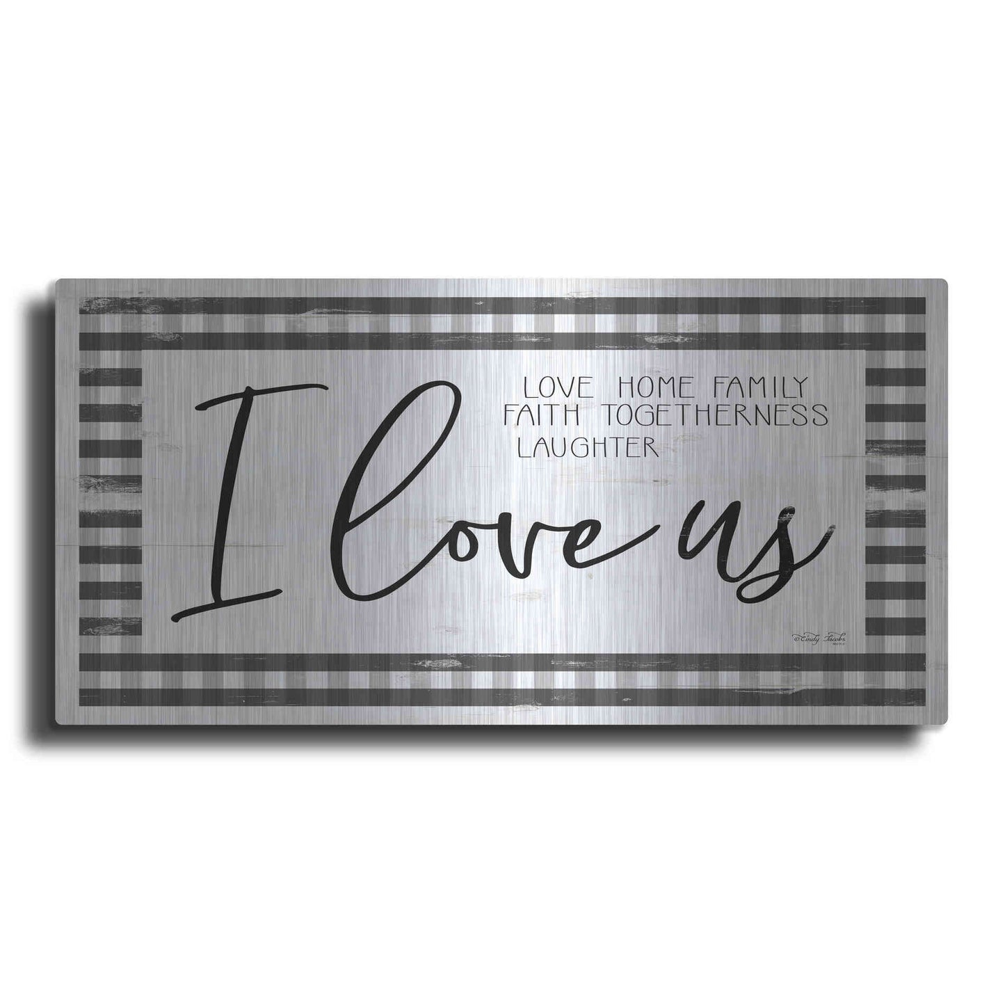Luxe Metal Art 'I Love Us' by Cindy Jacobs, Metal Wall Art