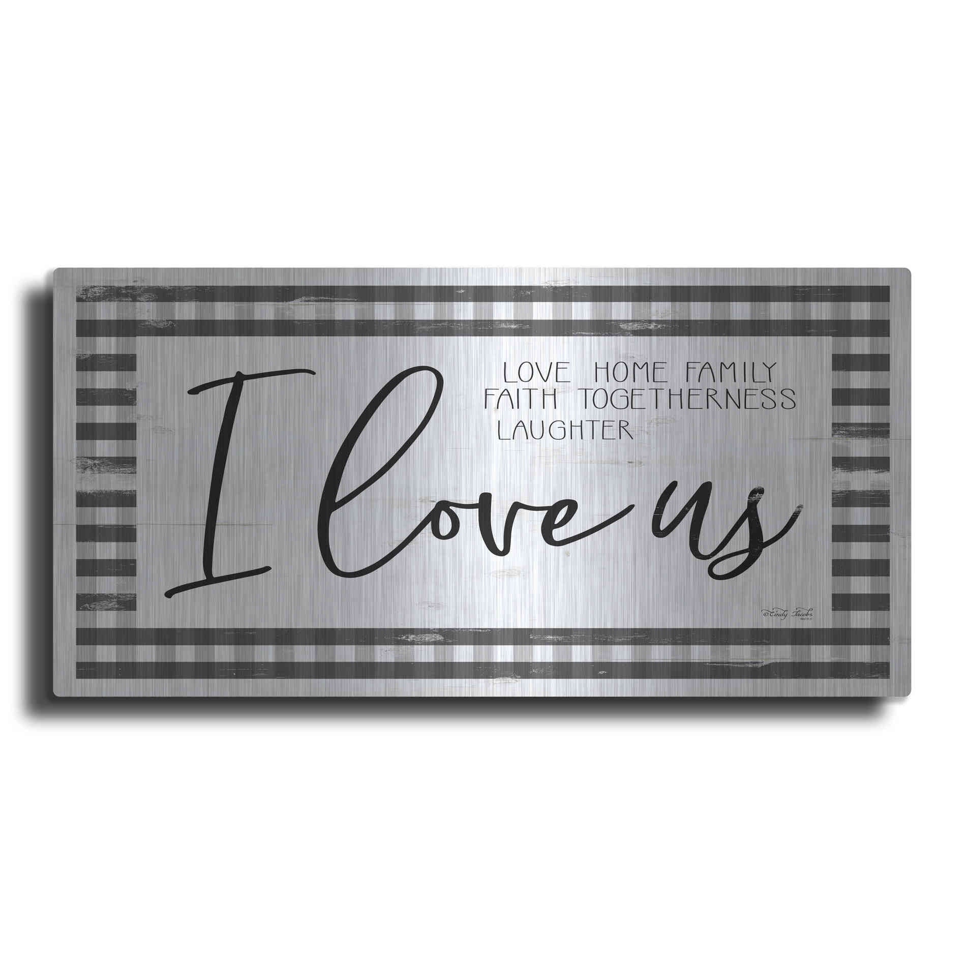 Luxe Metal Art 'I Love Us' by Cindy Jacobs, Metal Wall Art