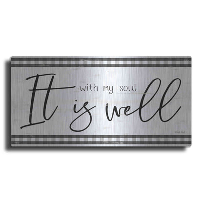Luxe Metal Art 'It is Well Plaid' by Cindy Jacobs, Metal Wall Art