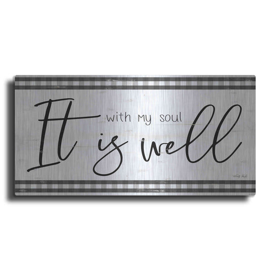 Luxe Metal Art 'It is Well Plaid' by Cindy Jacobs, Metal Wall Art