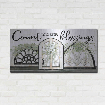Luxe Metal Art 'Count Your Blessings' by Cindy Jacobs, Metal Wall Art,48x24