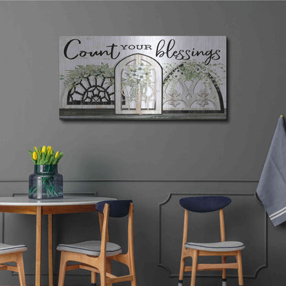 Luxe Metal Art 'Count Your Blessings' by Cindy Jacobs, Metal Wall Art,48x24