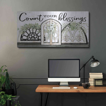 Luxe Metal Art 'Count Your Blessings' by Cindy Jacobs, Metal Wall Art,48x24