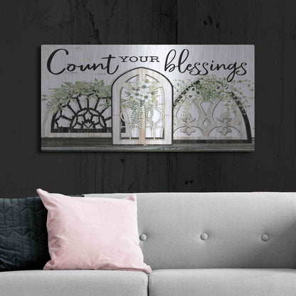 Luxe Metal Art 'Count Your Blessings' by Cindy Jacobs, Metal Wall Art,48x24