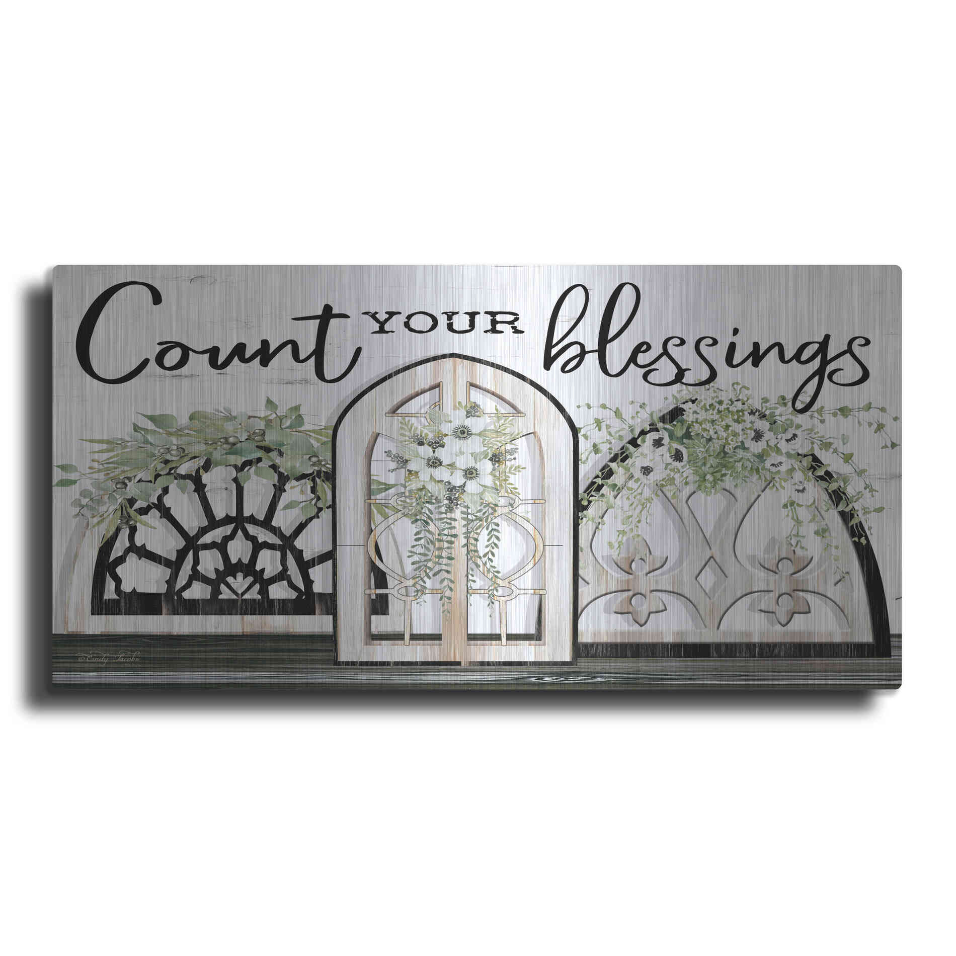 Luxe Metal Art 'Count Your Blessings' by Cindy Jacobs, Metal Wall Art