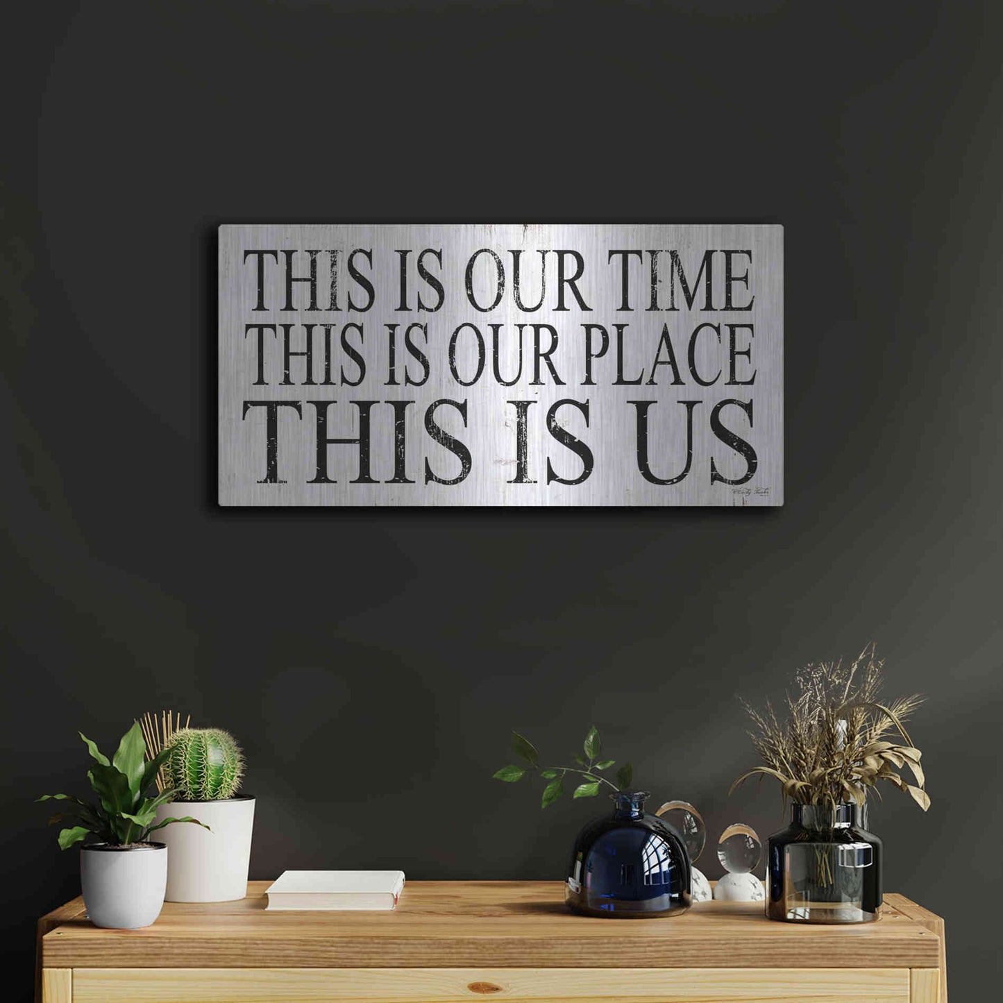 Luxe Metal Art 'This is Our..' by Cindy Jacobs, Metal Wall Art,24x12