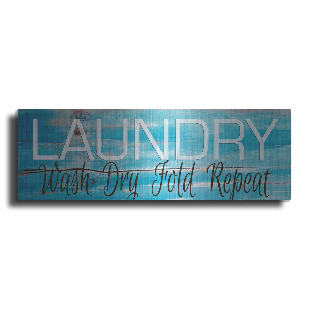Luxe Metal Art 'Laundry - Wash, Dry, Fold, Repeat 2' by Cindy Jacobs, Metal Wall Art