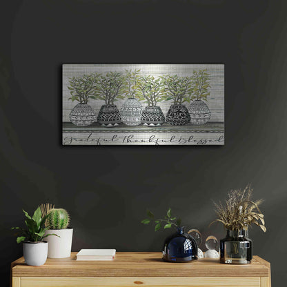 Luxe Metal Art 'Grateful Mud Cloth Vase' by Cindy Jacobs, Metal Wall Art,24x12