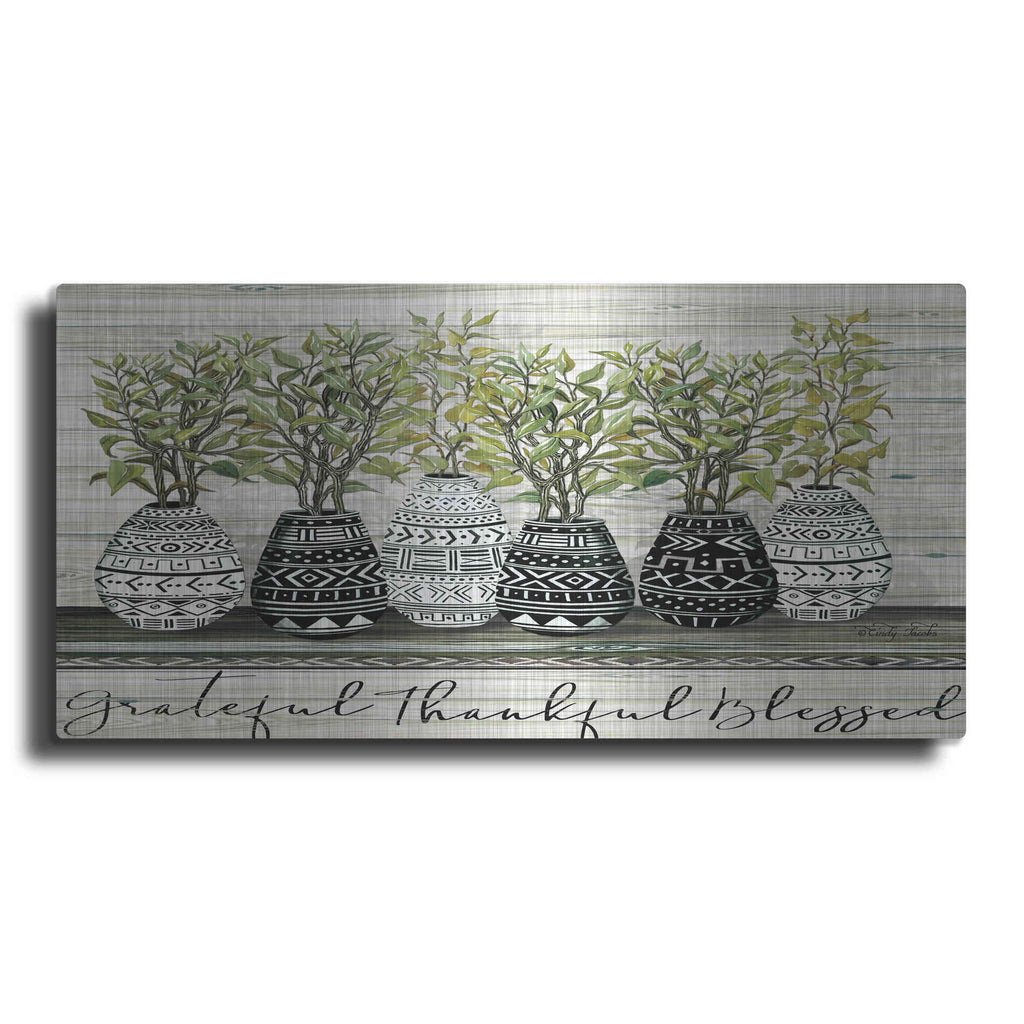 Luxe Metal Art 'Grateful Mud Cloth Vase' by Cindy Jacobs, Metal Wall Art