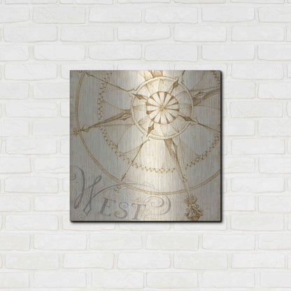 Luxe Metal Art 'Coast to Coast Sepia IV' by Daphne Brissonet, Metal Wall Art,24x24