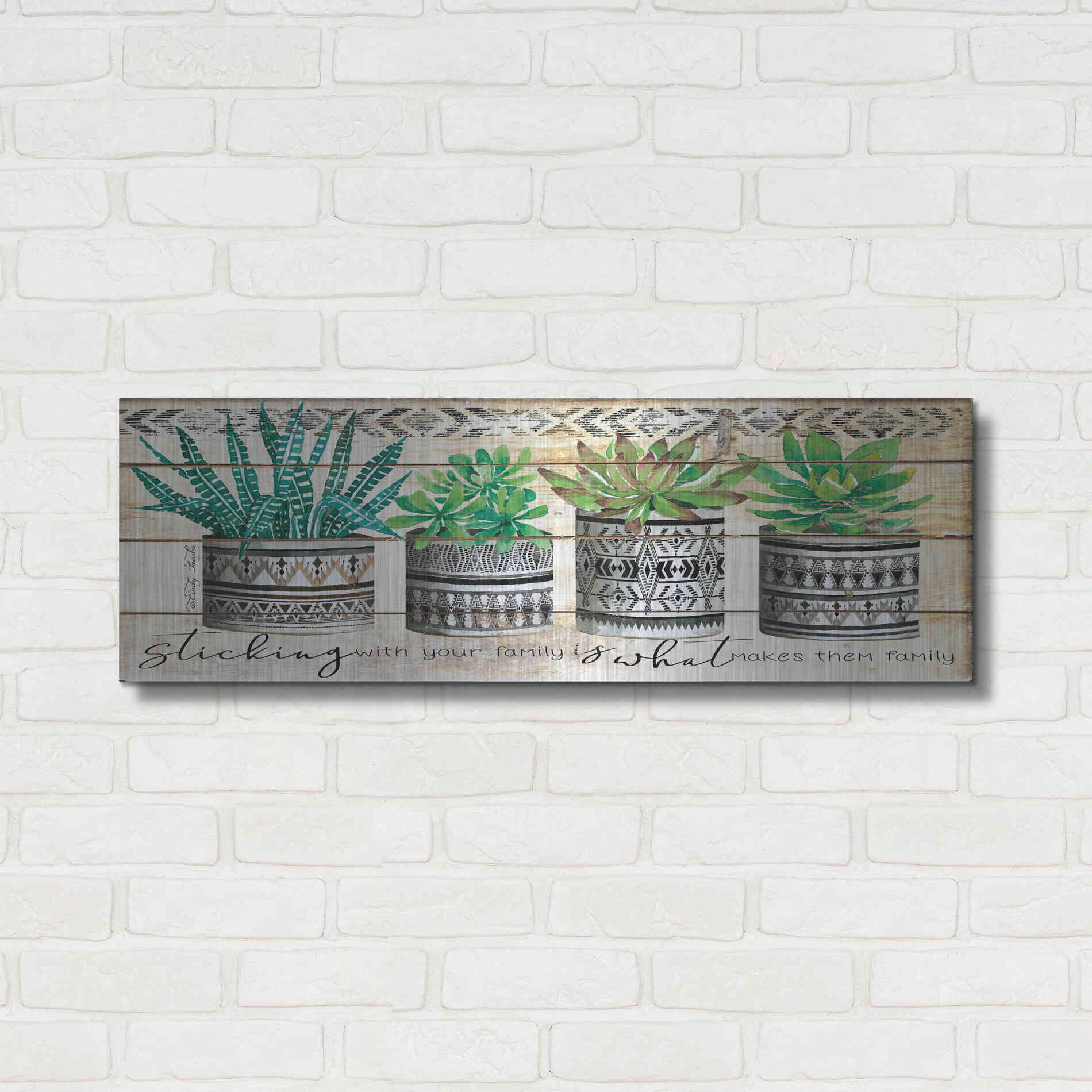 Luxe Metal Art 'Sticking with Your Family' by Cindy Jacobs, Metal Wall Art,36x12