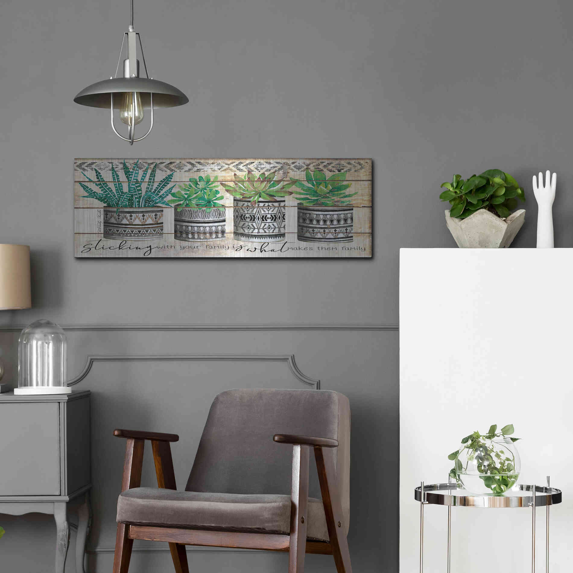 Luxe Metal Art 'Sticking with Your Family' by Cindy Jacobs, Metal Wall Art,36x12