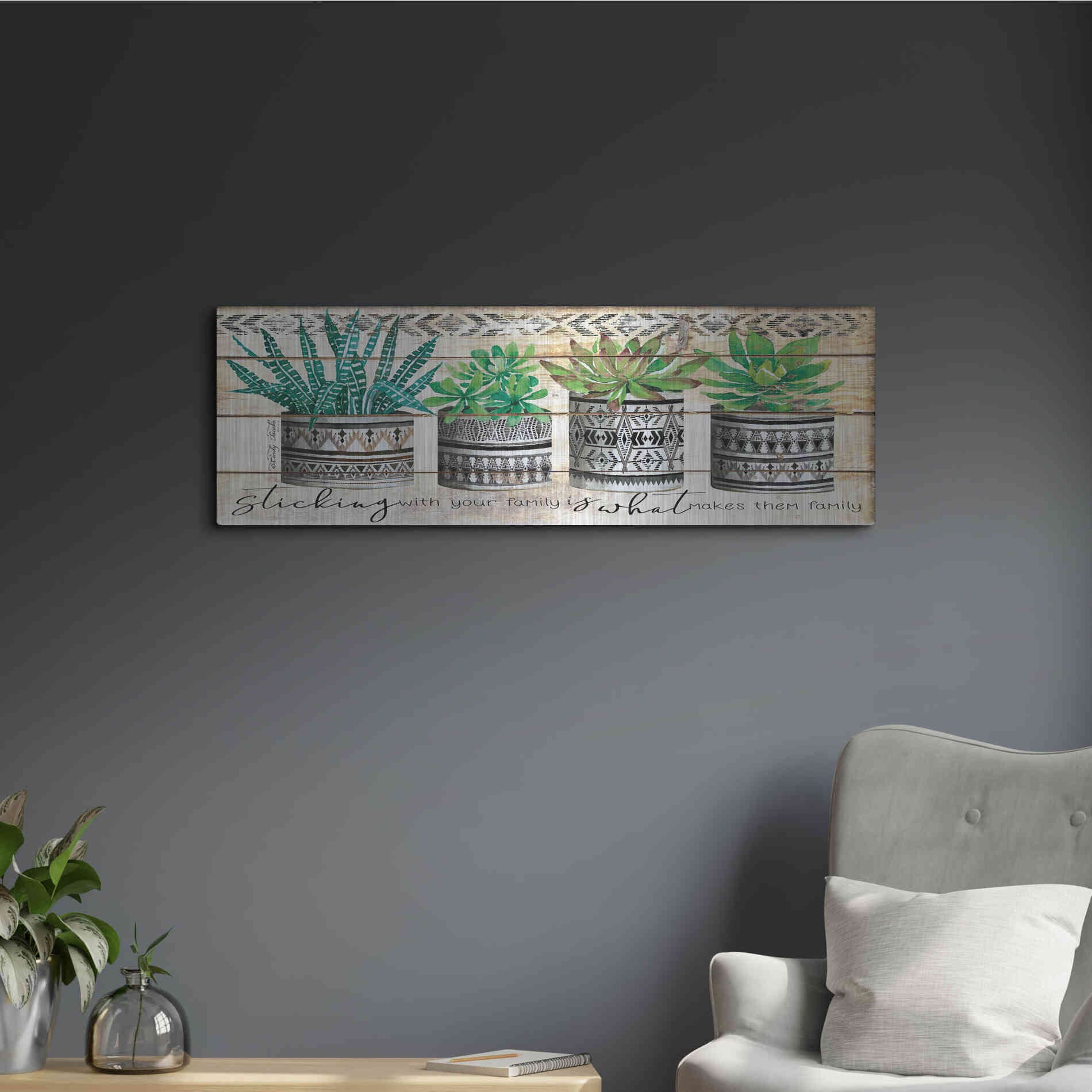 Luxe Metal Art 'Sticking with Your Family' by Cindy Jacobs, Metal Wall Art,36x12