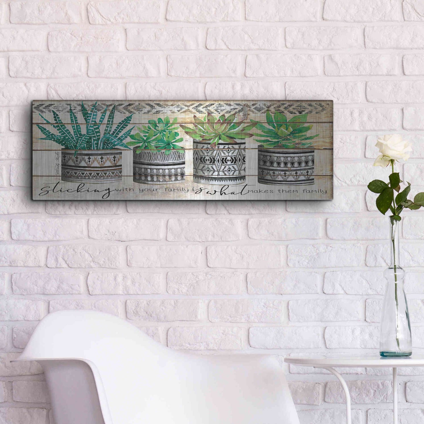 Luxe Metal Art 'Sticking with Your Family' by Cindy Jacobs, Metal Wall Art,36x12