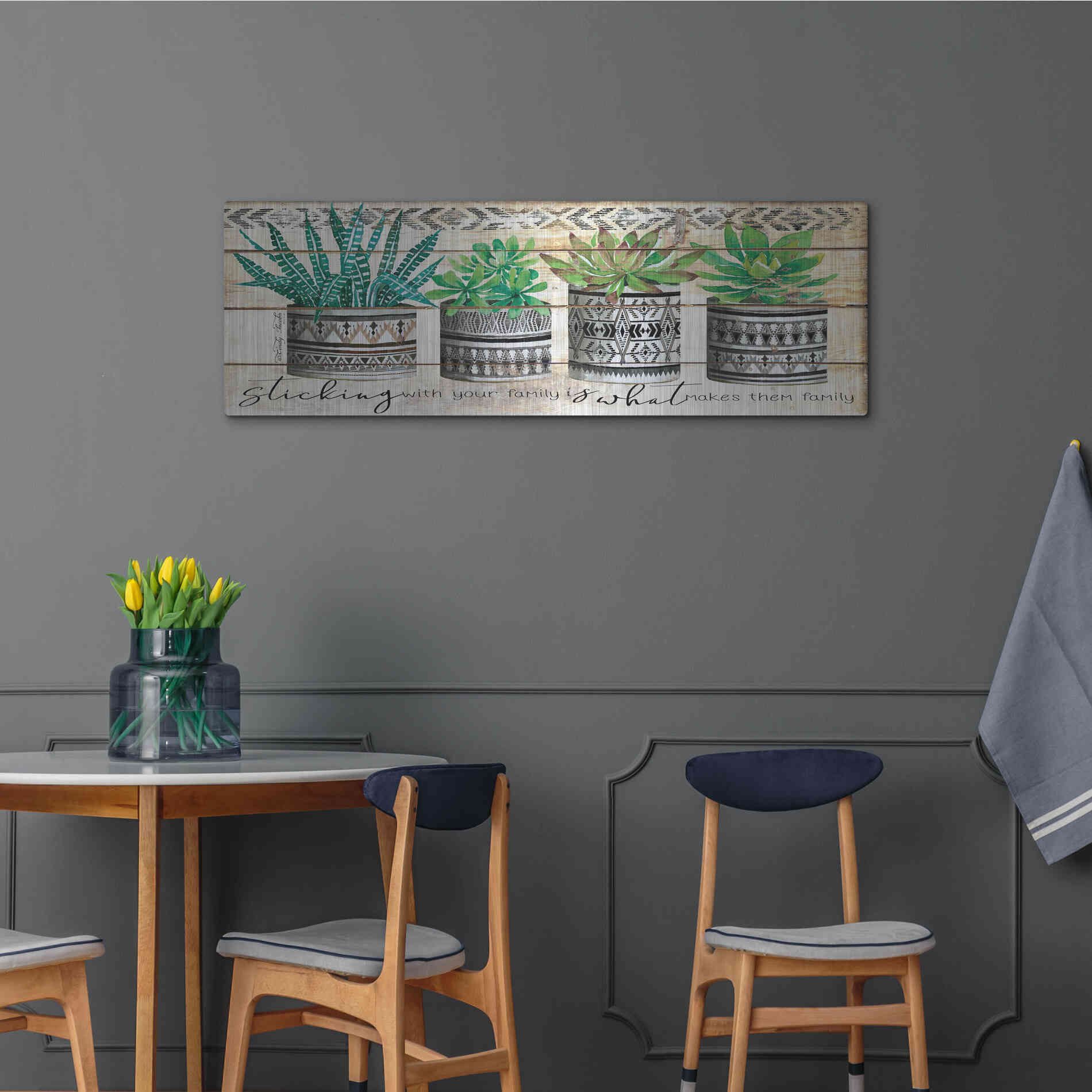 Luxe Metal Art 'Sticking with Your Family' by Cindy Jacobs, Metal Wall Art,48x16