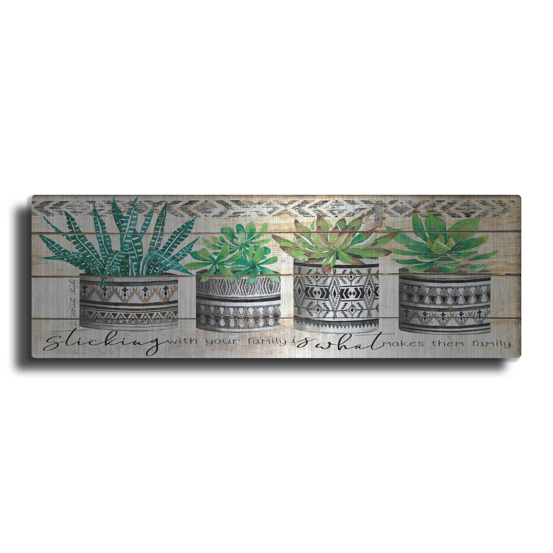 Luxe Metal Art 'Sticking with Your Family' by Cindy Jacobs, Metal Wall Art