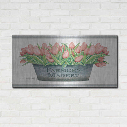 Luxe Metal Art 'Farmer's Market Blush Tulips' by Cindy Jacobs, Metal Wall Art,48x24