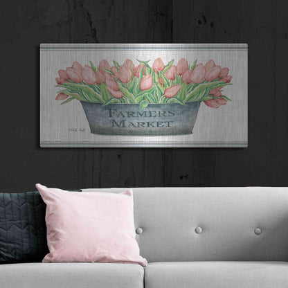 Luxe Metal Art 'Farmer's Market Blush Tulips' by Cindy Jacobs, Metal Wall Art,48x24