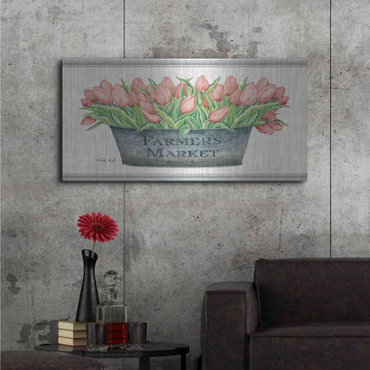 Luxe Metal Art 'Farmer's Market Blush Tulips' by Cindy Jacobs, Metal Wall Art,48x24