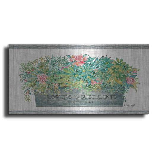 Luxe Metal Art 'Flowers & Succulents' by Cindy Jacobs, Metal Wall Art