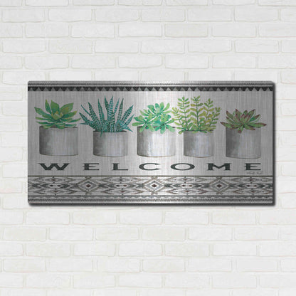 Luxe Metal Art 'Native Welcome' by Cindy Jacobs, Metal Wall Art,48x24