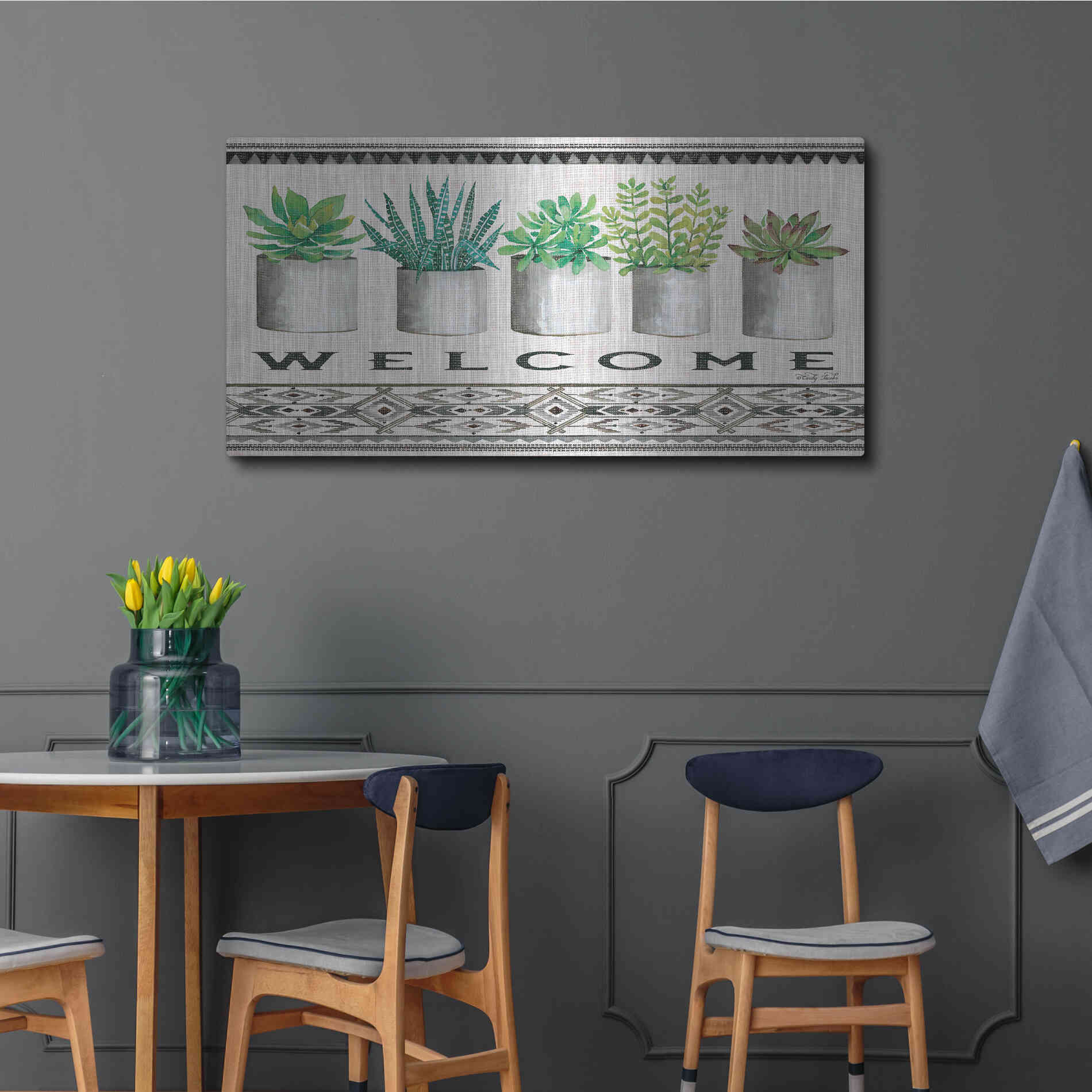 Luxe Metal Art 'Native Welcome' by Cindy Jacobs, Metal Wall Art,48x24