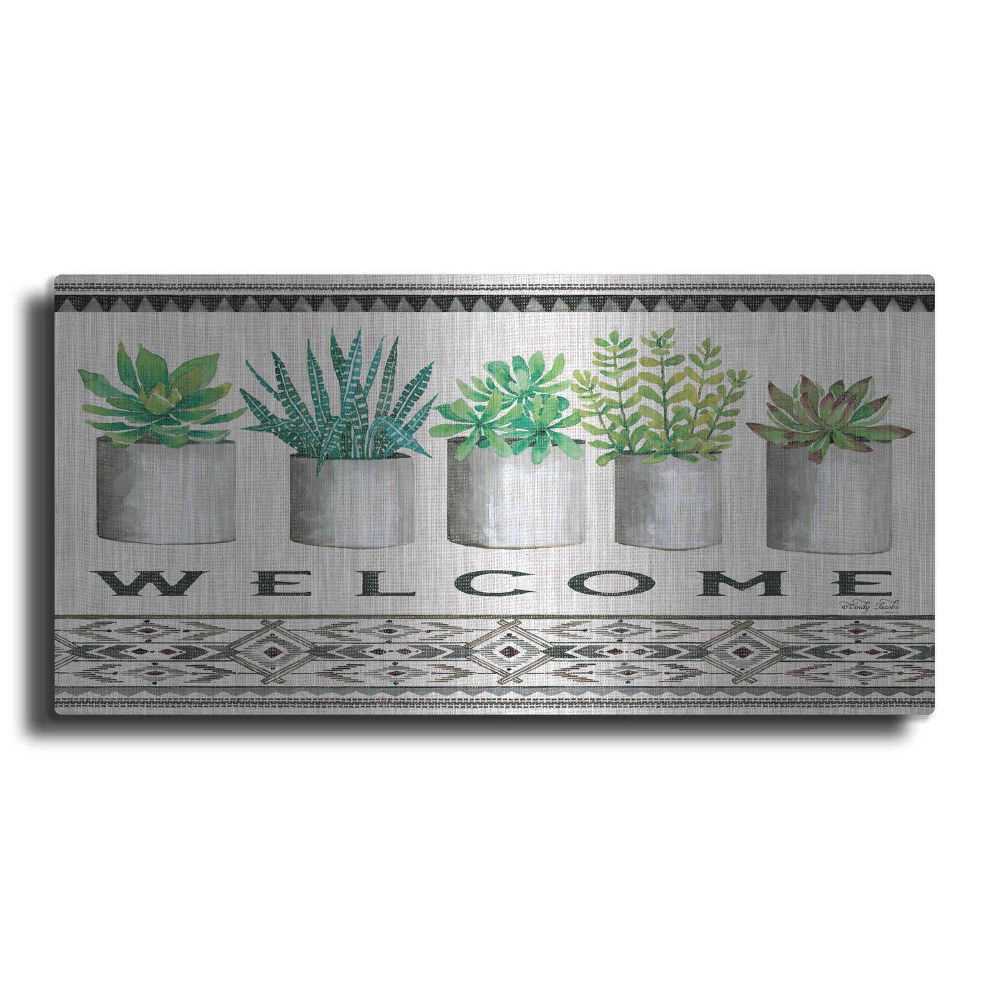 Luxe Metal Art 'Native Welcome' by Cindy Jacobs, Metal Wall Art