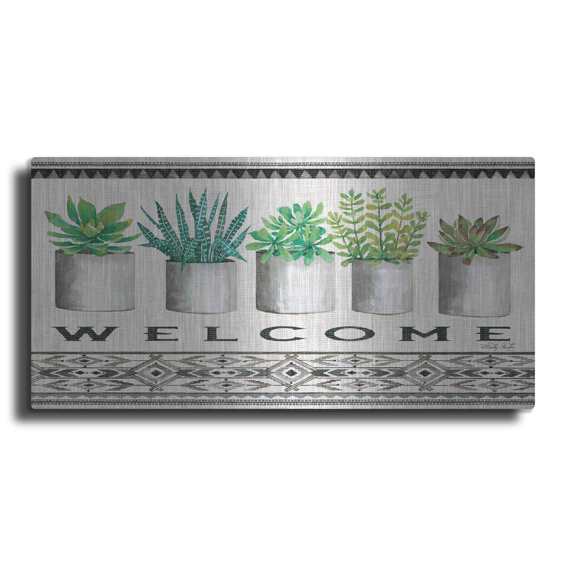 Luxe Metal Art 'Native Welcome' by Cindy Jacobs, Metal Wall Art