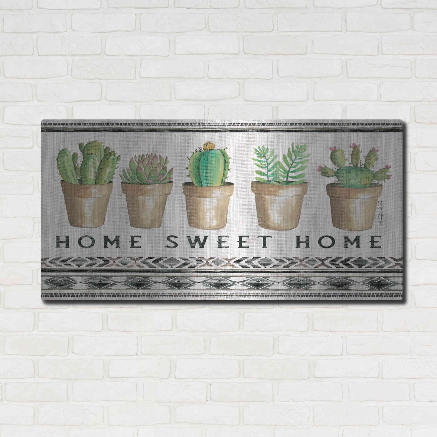 Luxe Metal Art 'Native Home Sweet Home' by Cindy Jacobs, Metal Wall Art,48x24
