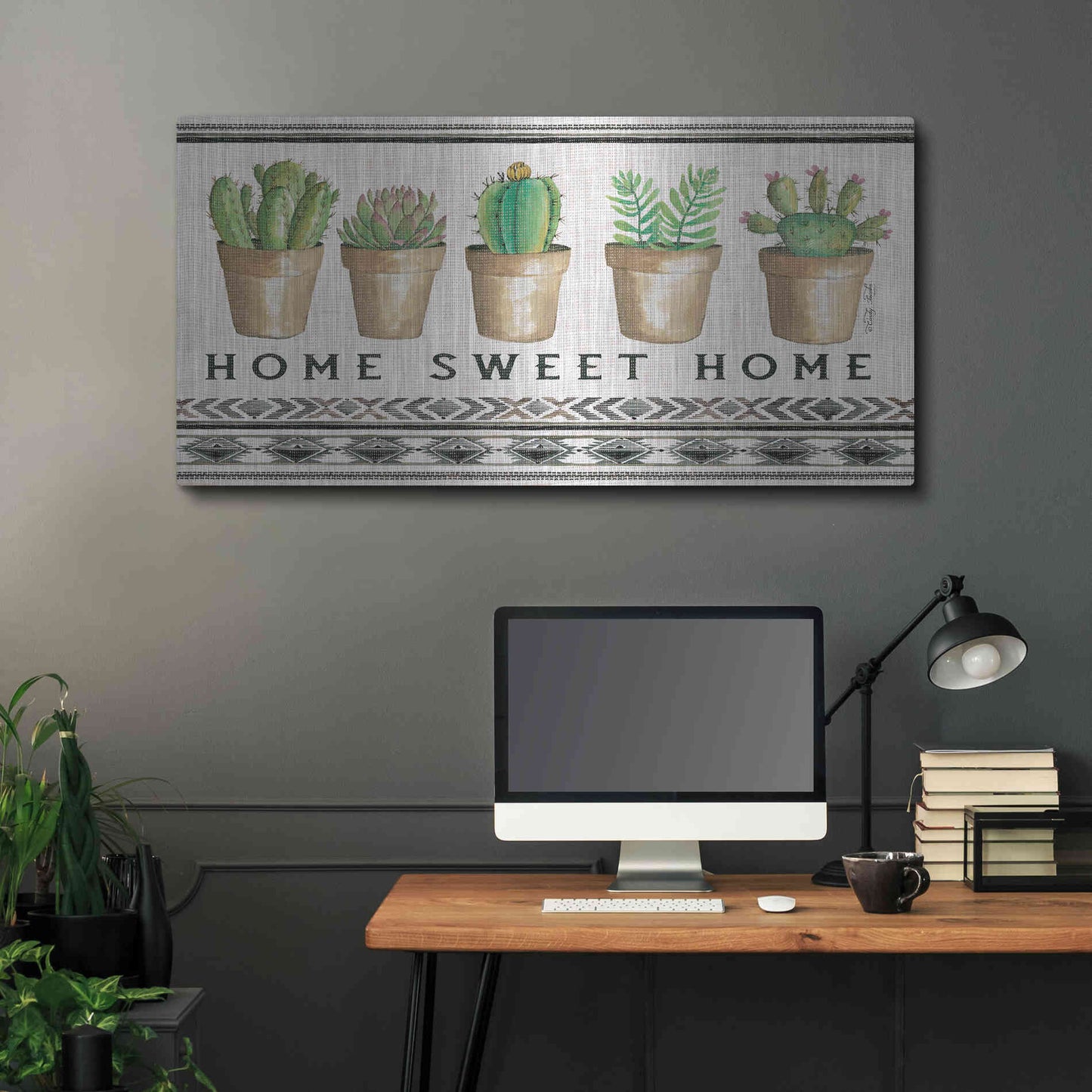 Luxe Metal Art 'Native Home Sweet Home' by Cindy Jacobs, Metal Wall Art,48x24