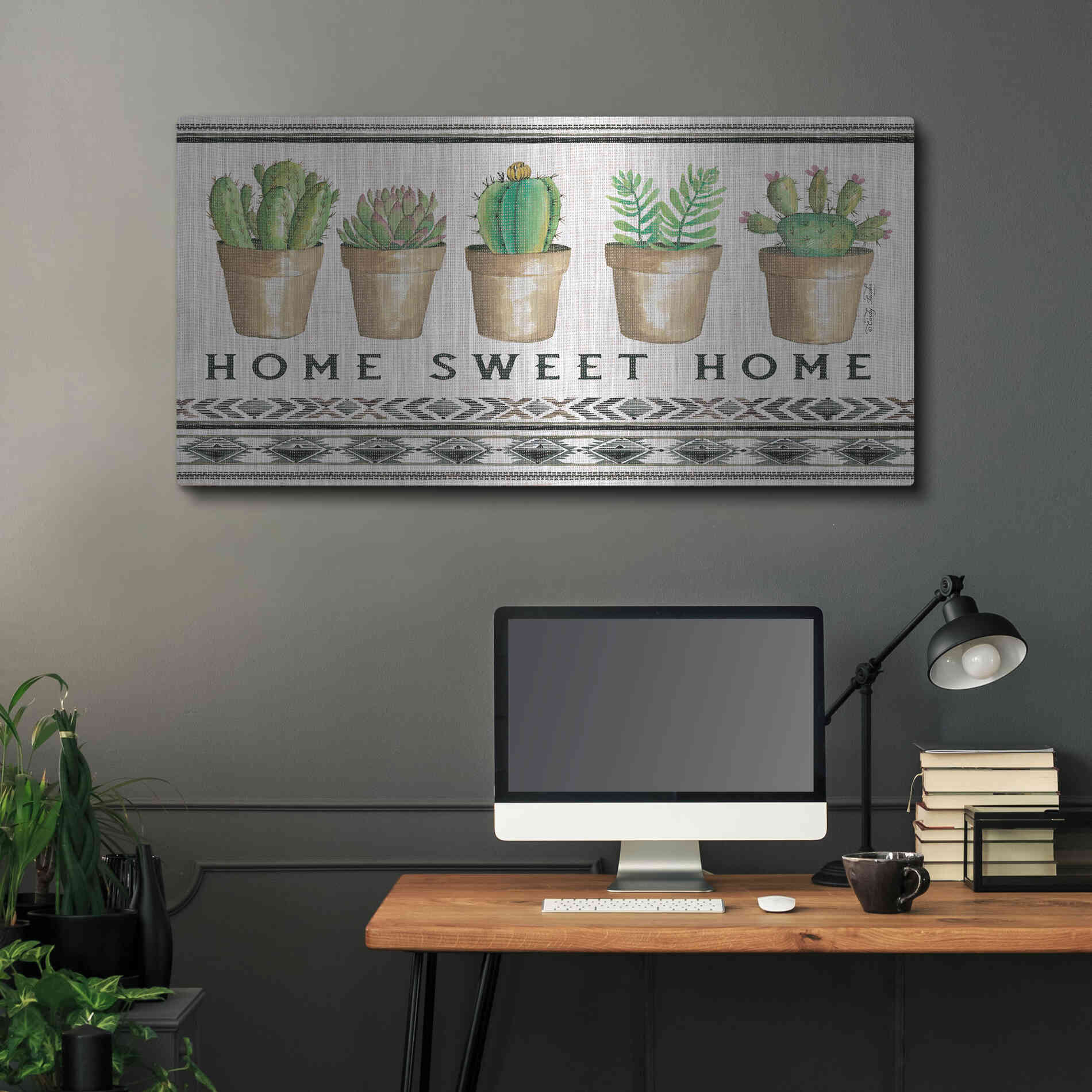 Luxe Metal Art 'Native Home Sweet Home' by Cindy Jacobs, Metal Wall Art,48x24