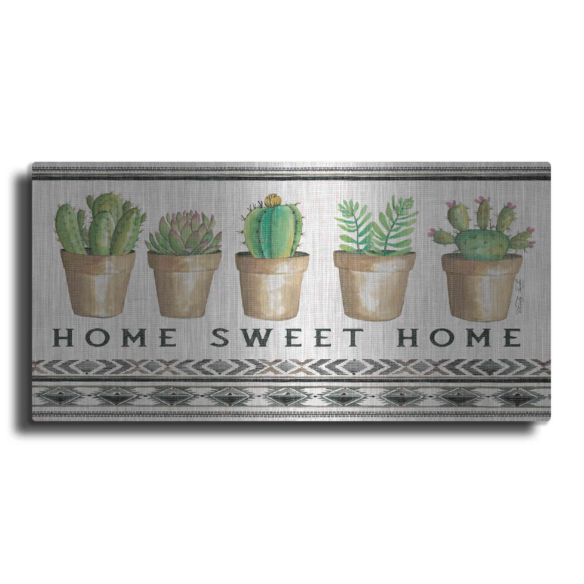 Luxe Metal Art 'Native Home Sweet Home' by Cindy Jacobs, Metal Wall Art