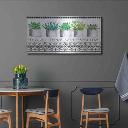 Luxe Metal Art 'Do Small Things Succulents' by Cindy Jacobs, Metal Wall Art,48x24