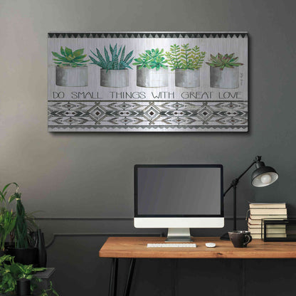 Luxe Metal Art 'Do Small Things Succulents' by Cindy Jacobs, Metal Wall Art,48x24
