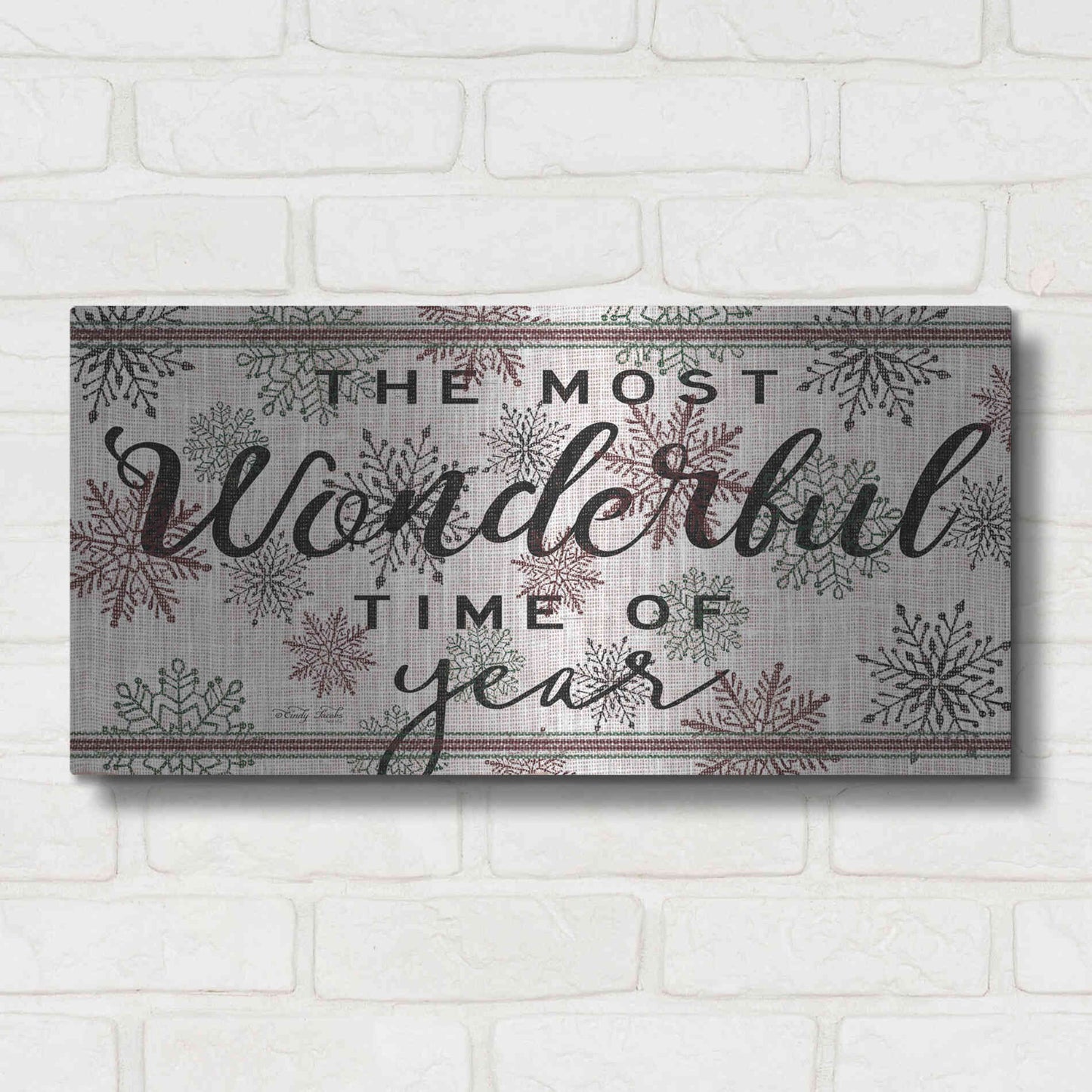 Luxe Metal Art 'The Most Wonderful Time of the Year' by Cindy Jacobs, Metal Wall Art,24x12