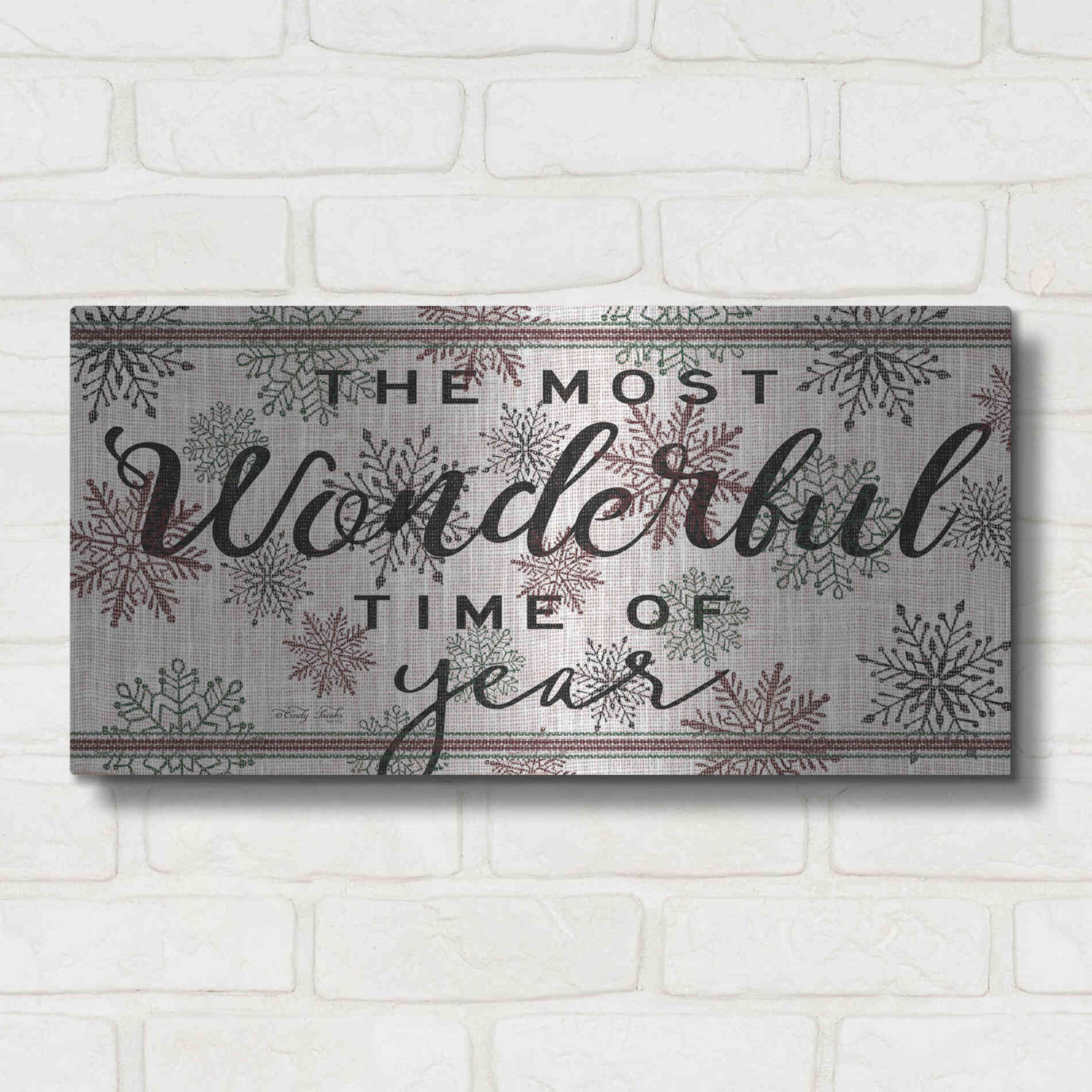 Luxe Metal Art 'The Most Wonderful Time of the Year' by Cindy Jacobs, Metal Wall Art,24x12