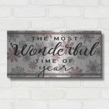 Luxe Metal Art 'The Most Wonderful Time of the Year' by Cindy Jacobs, Metal Wall Art,24x12