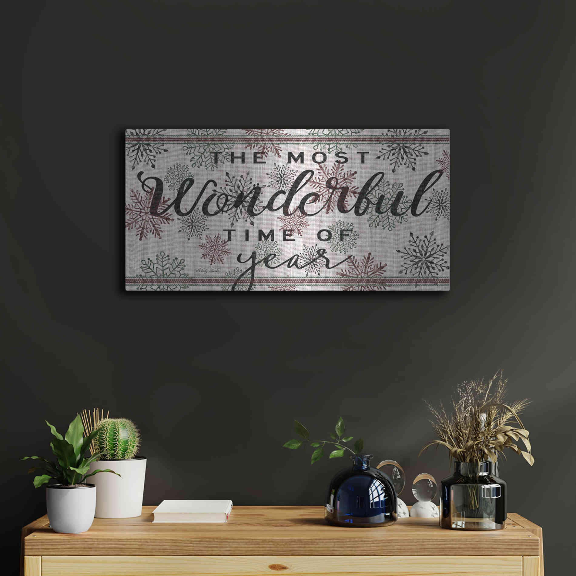 Luxe Metal Art 'The Most Wonderful Time of the Year' by Cindy Jacobs, Metal Wall Art,24x12