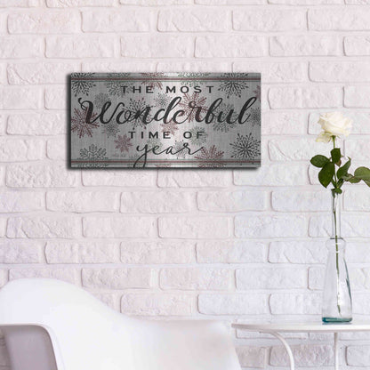 Luxe Metal Art 'The Most Wonderful Time of the Year' by Cindy Jacobs, Metal Wall Art,24x12