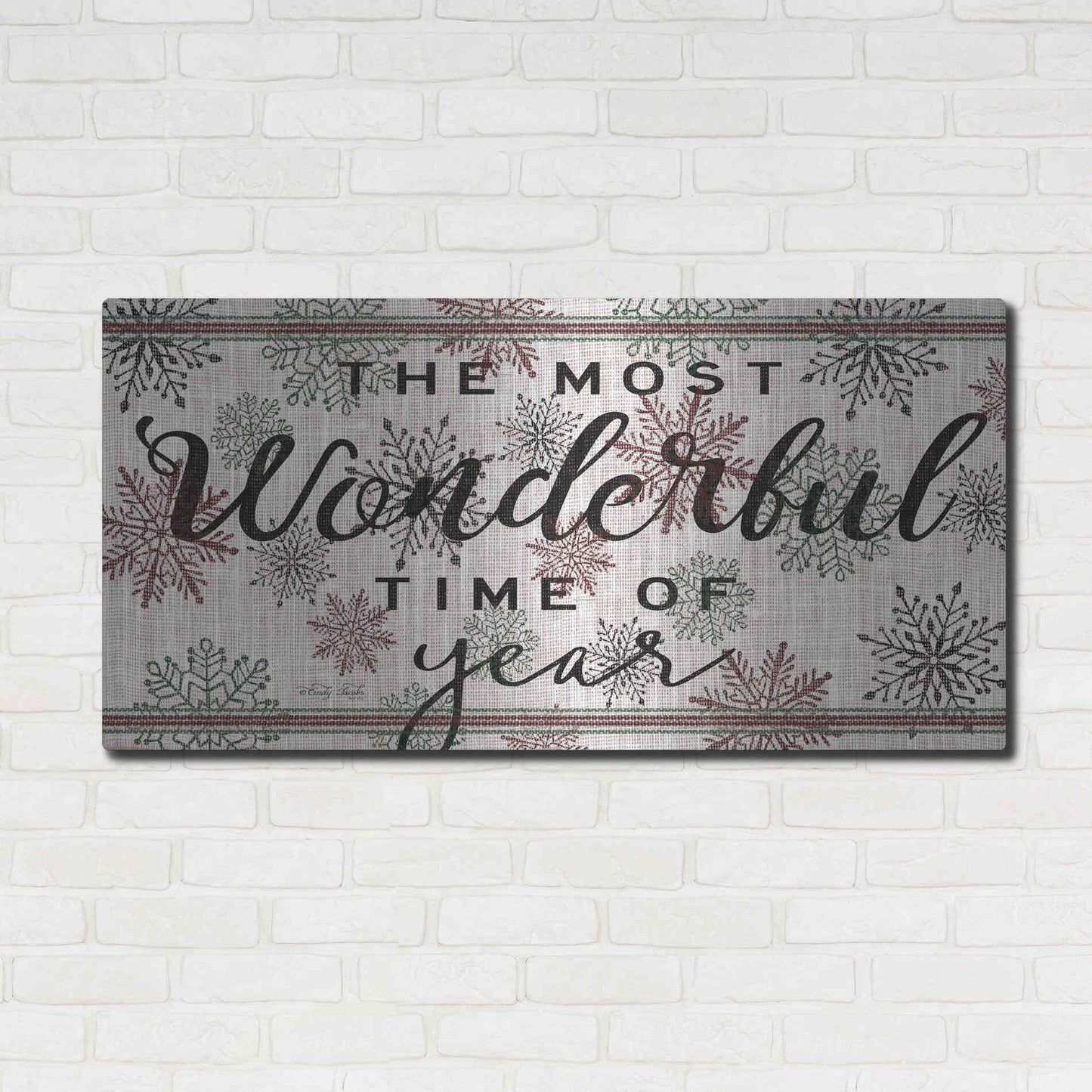 Luxe Metal Art 'The Most Wonderful Time of the Year' by Cindy Jacobs, Metal Wall Art,48x24