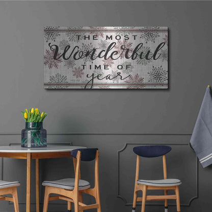 Luxe Metal Art 'The Most Wonderful Time of the Year' by Cindy Jacobs, Metal Wall Art,48x24