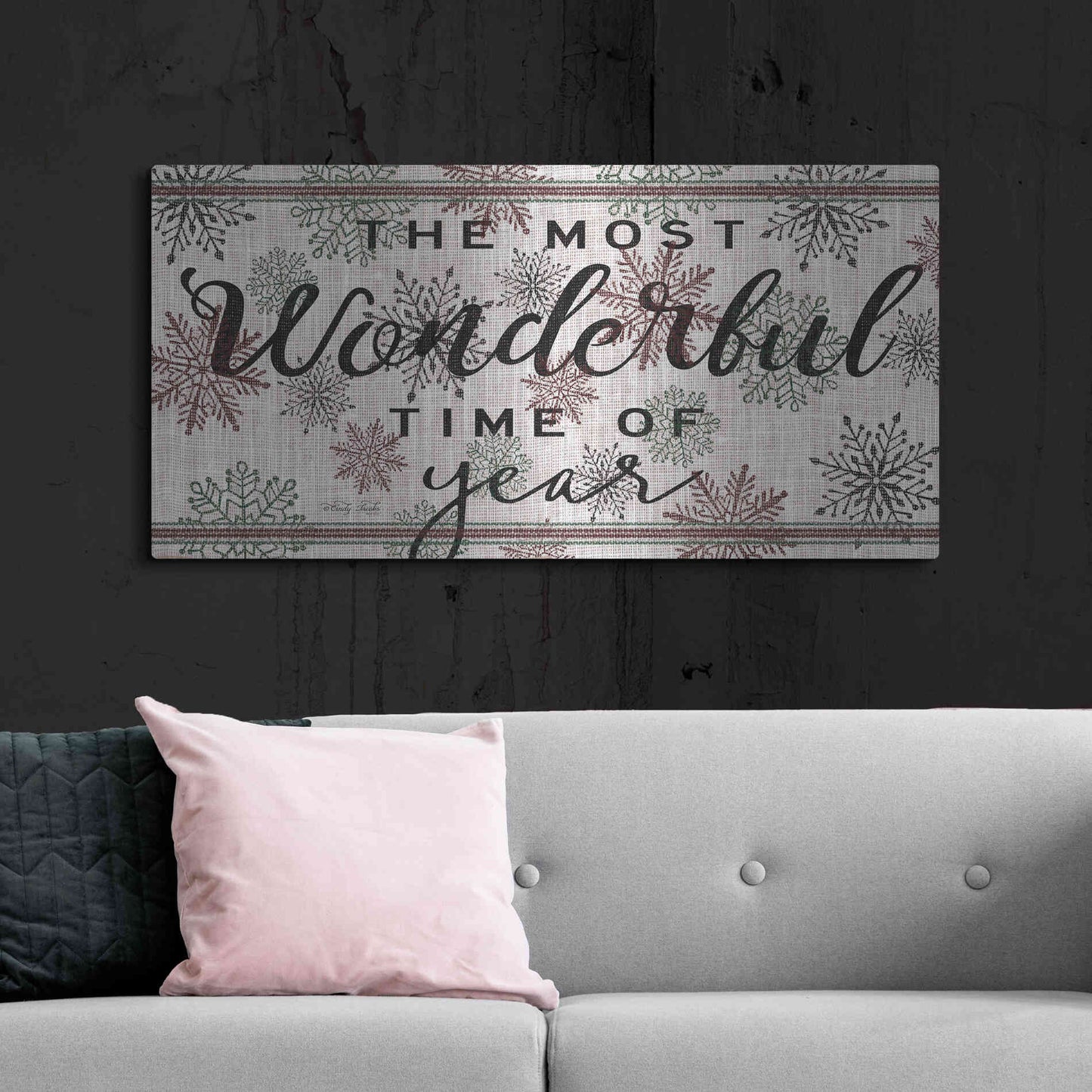 Luxe Metal Art 'The Most Wonderful Time of the Year' by Cindy Jacobs, Metal Wall Art,48x24