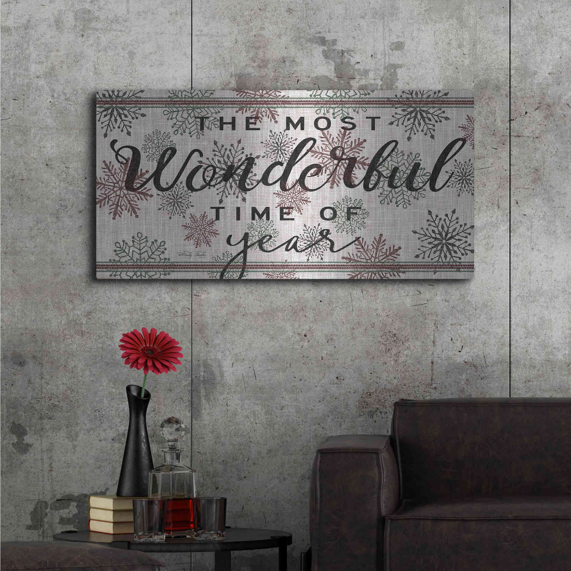 Luxe Metal Art 'The Most Wonderful Time of the Year' by Cindy Jacobs, Metal Wall Art,48x24