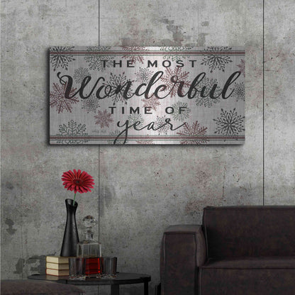 Luxe Metal Art 'The Most Wonderful Time of the Year' by Cindy Jacobs, Metal Wall Art,48x24