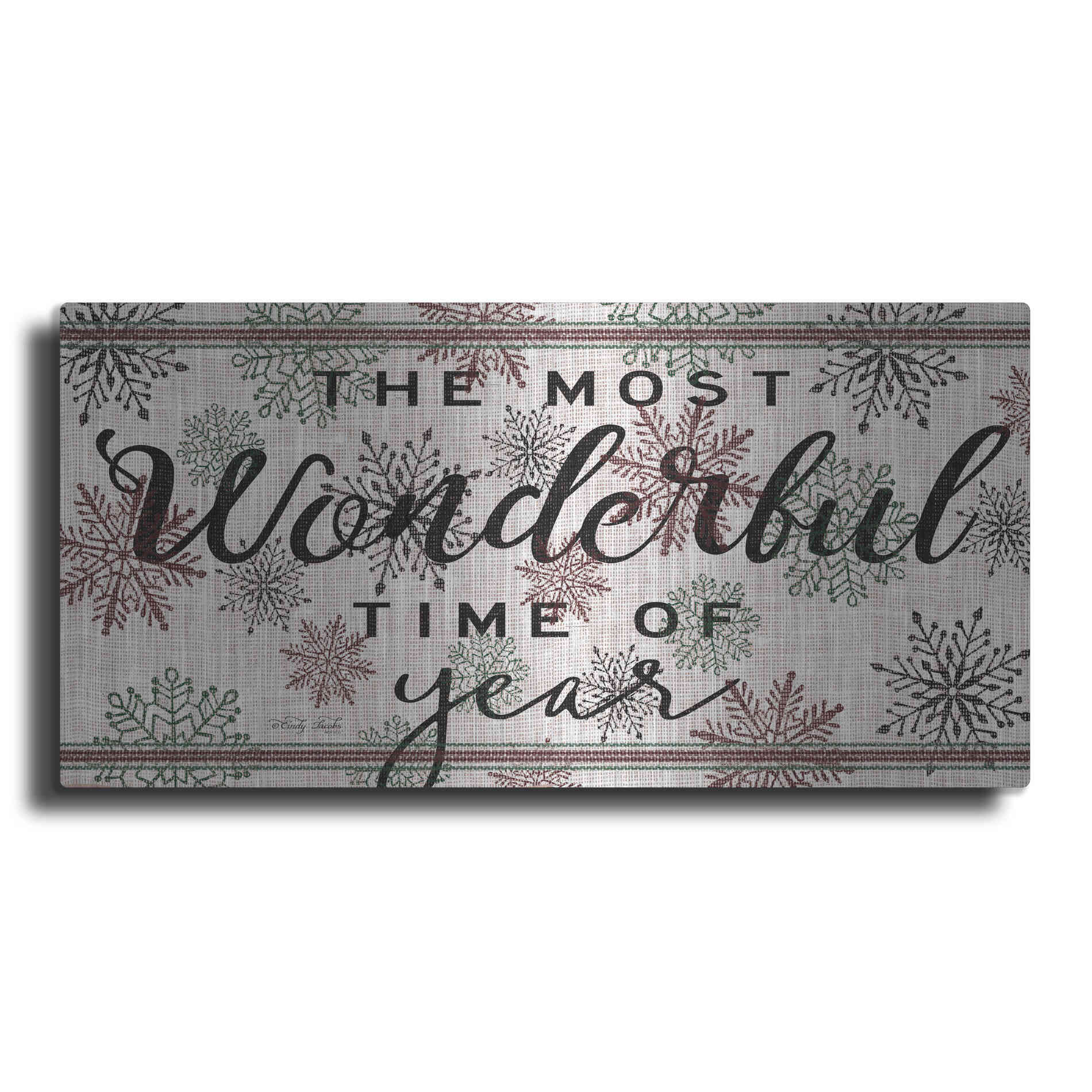 Luxe Metal Art 'The Most Wonderful Time of the Year' by Cindy Jacobs, Metal Wall Art